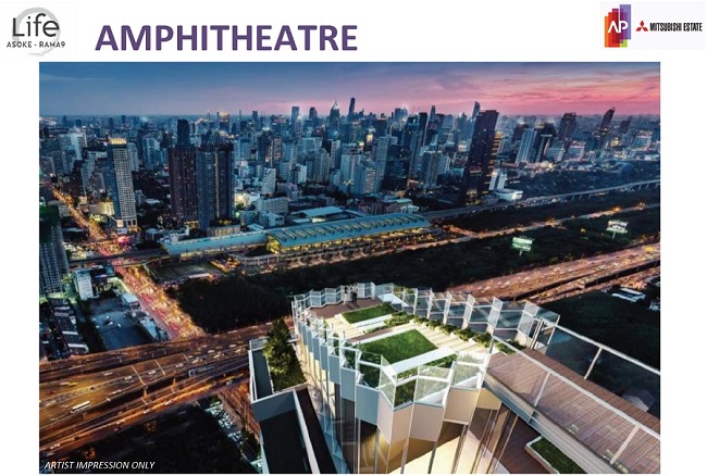 Amphitheatre and Open Deck Lounge at Life Asoke Rama 9 Bangkok