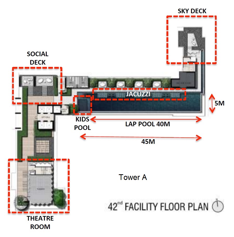 4nd floor Facilities at Tower B of Life Asoke Rama 9 Bangkok