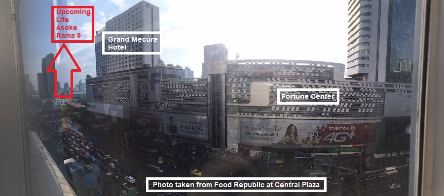 View of Life Asoke Rama 9 from Food Republic at Central Plaza
