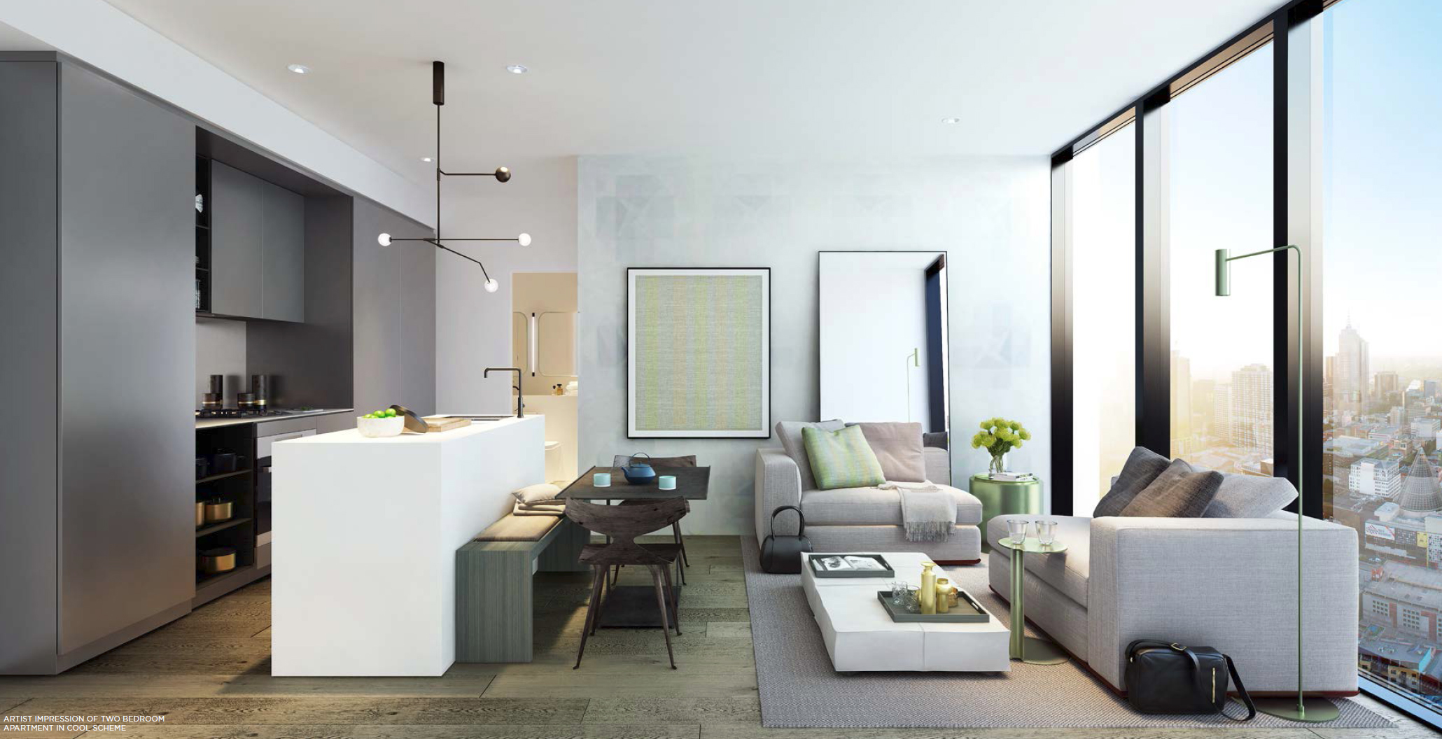 Victoria One artist impression of Melbourne 2 bedroom apartment for sale